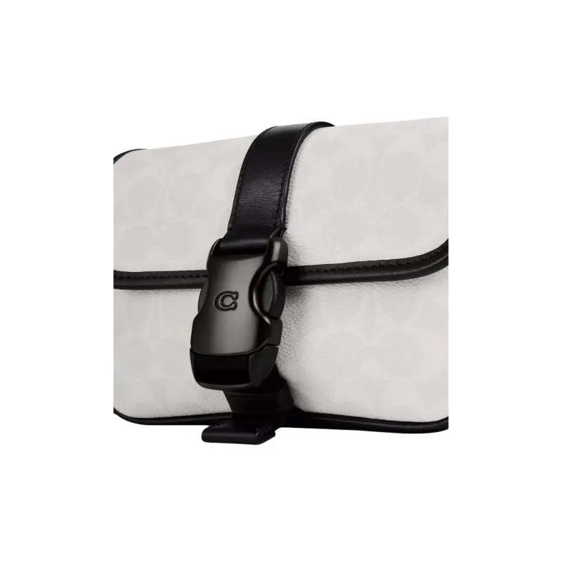 COACH League Canvas Crossbody Bag, Shoulder Bag Trumpets Men's Black & White-4