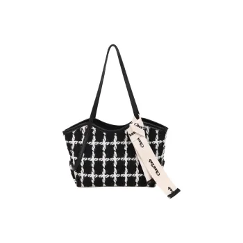 S.REPHEN PU, Fabric Shoulder Bag Women's Black/White