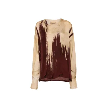 UMA WANG FW24 Shirt Men's Beige/Blood Red