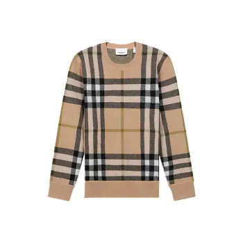 Burberry Check Pattern Cashmere Jumper