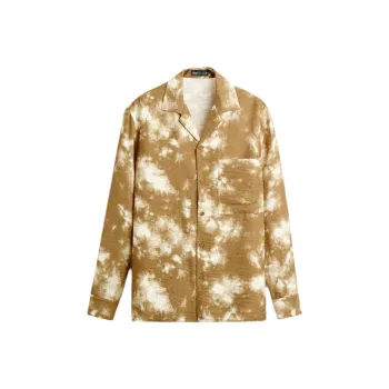ZARA Shirts Men Camel/White