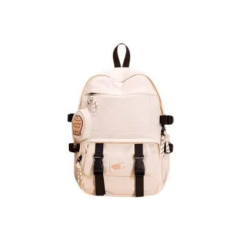 Villelon Nylon Fabric Backpack Unisex Ecru