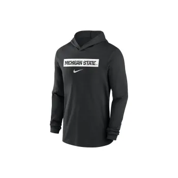 Nike Michigan State Spartans Sideline Men's Nike Dri FIT College Long Sleeve Hooded Top
