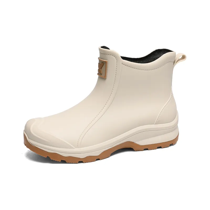 LONGYING Rain Boots Men Black/Khaki/Ecru-9