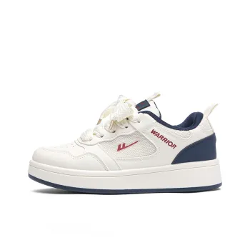 Warrior Abrasion Resistant, Lightweight, And Breathable Low Top Skateboard Shoes Unisex White Dark Blue Red
