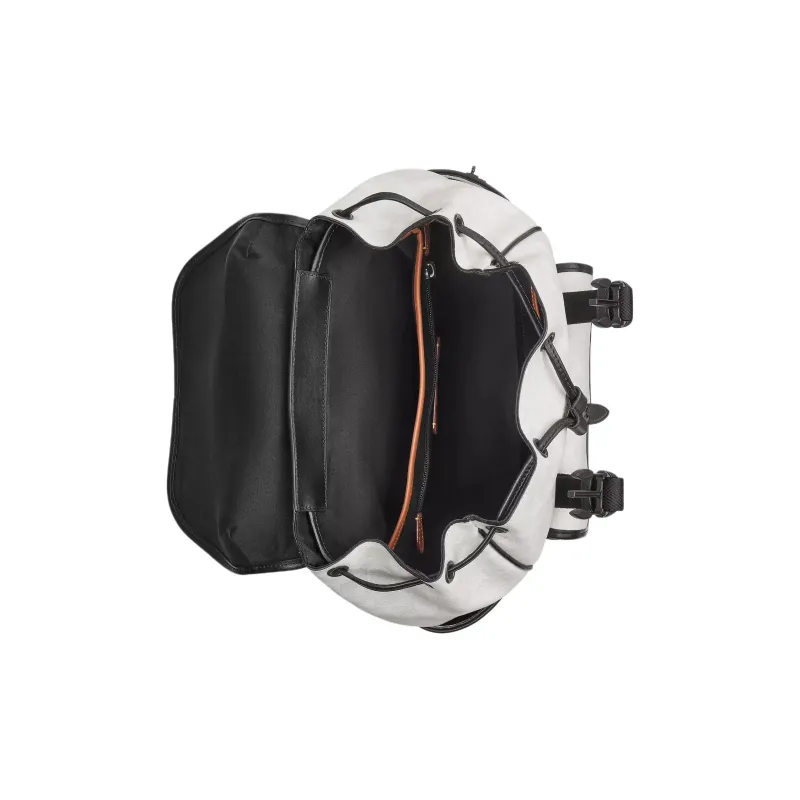 COACH League Coated Canvas Backpack Tubas Men's Black & White-3