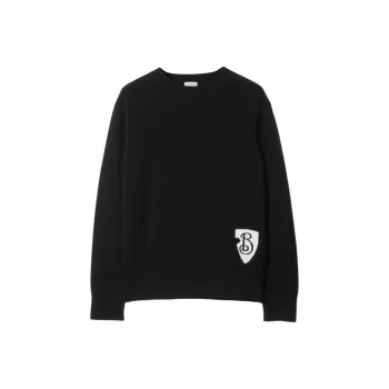 Burberry B Shield Logo Intarsia Knit Jumper