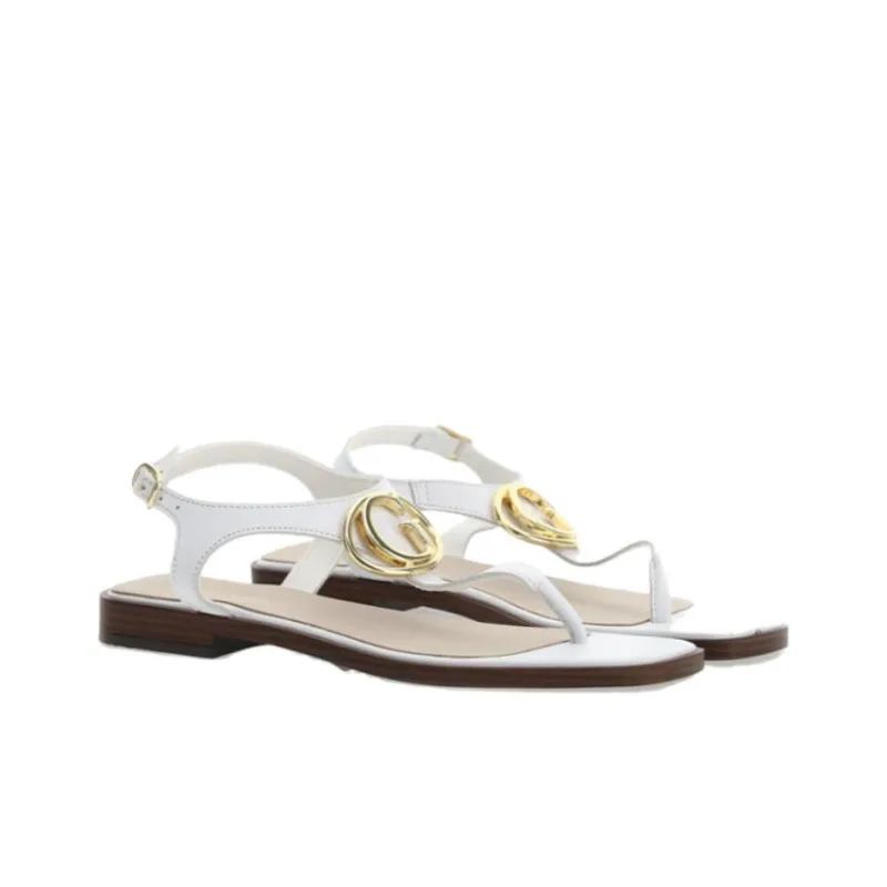GUESS One Strap Sandals Women's White Gold-2