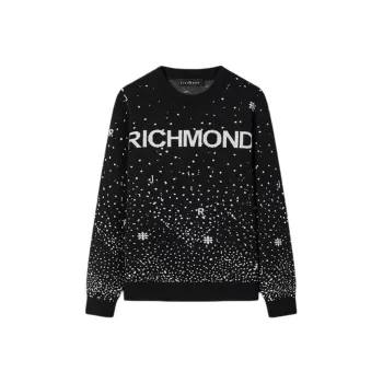 JOHN RICHMOND FW24 Sweater Men's Black Geometric