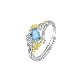 MSMH 925 Sterling Silver With Topaz And Zircon Rings Women's Silver