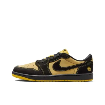 Quai 54 x Jordan Air Jordan 1 Anti-Slip Wear-Resistant Low-Top Vintage Basketball Shoes Unisex Black