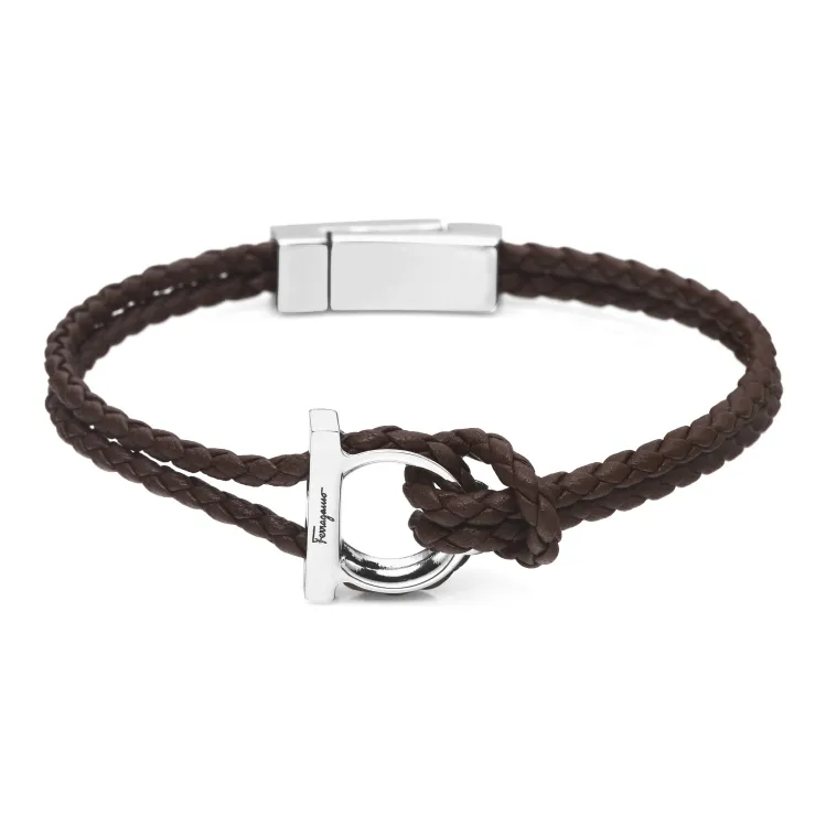 FERRAGAMO Leather Bracelets Unisex Brown-0