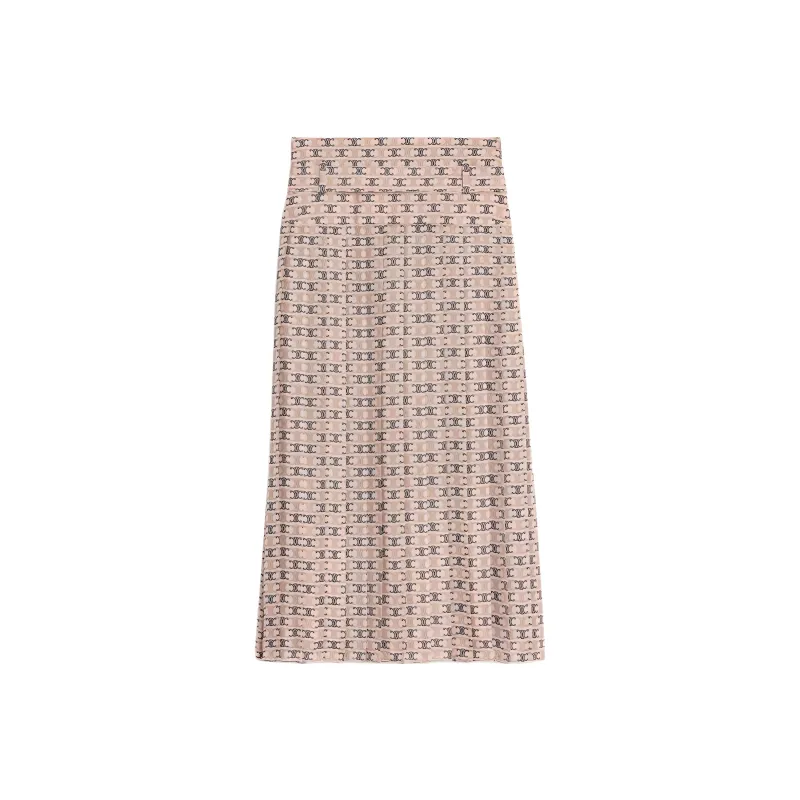 CELINE Pleated Skirt In Silk Georgette-1