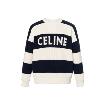 CELINE Oversized Sweater In Striped Cotton