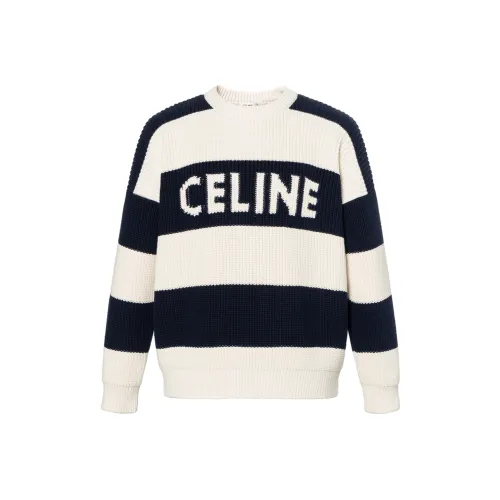 CELINE Oversized Sweater In Striped Cotton