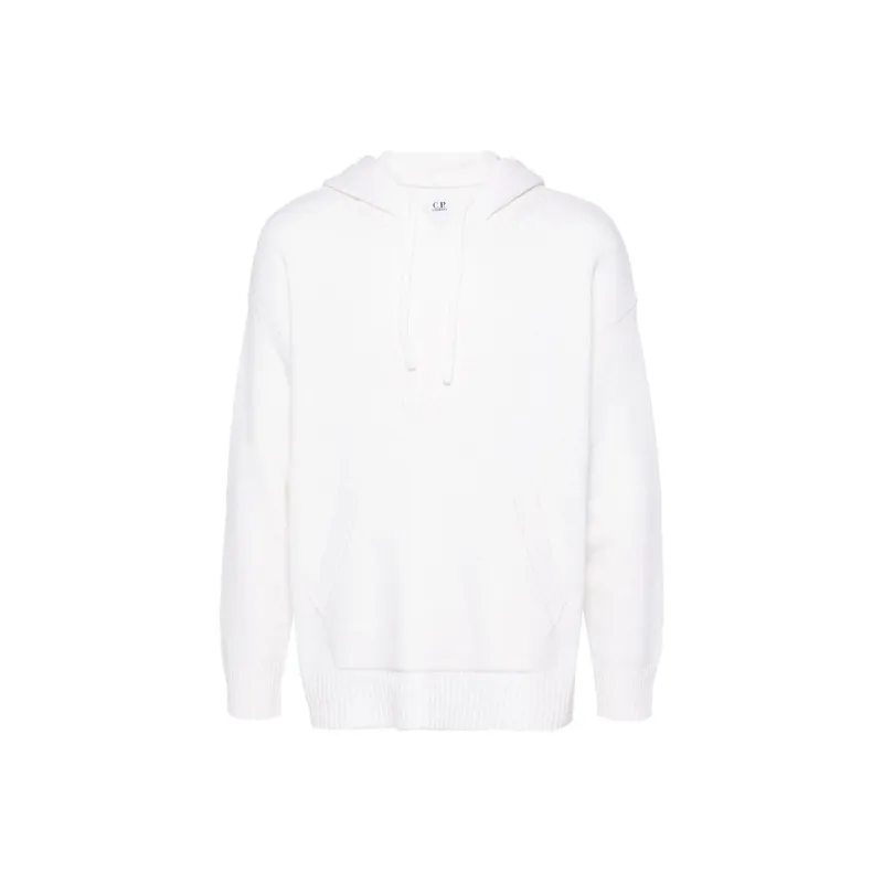 C.P.Company Logo embroidered Knitted Hoodie-0