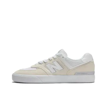 New Balance Anti Slip Wear Resistant Low Top Skateboard Shoes Unisex Gray White