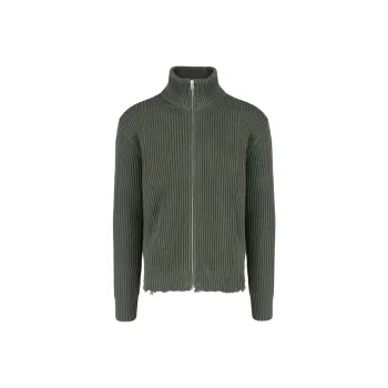 MM6 Maison Margiela Ribbed Knit Zipped Cardigan