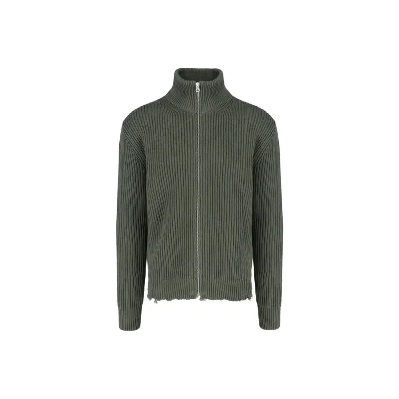 MM6 Maison Margiela Ribbed Knit Zipped Cardigan-0