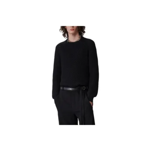 Ann Demeulemeester Eric Knitted Crewneck Jumper Sweater Men's Black