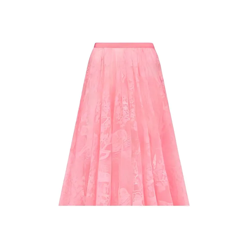 DIOR Casual Long Skirts Women's Pink-2