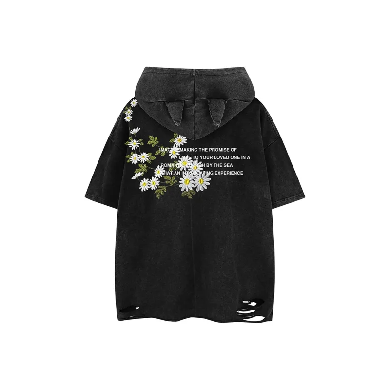 BEAR UNION Drop Shoulder Sleeve T Shirt Unisex Black-1