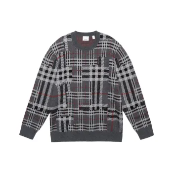 Burberry FW21 Cashmere Sweater Men's Charcoal Heather Gray