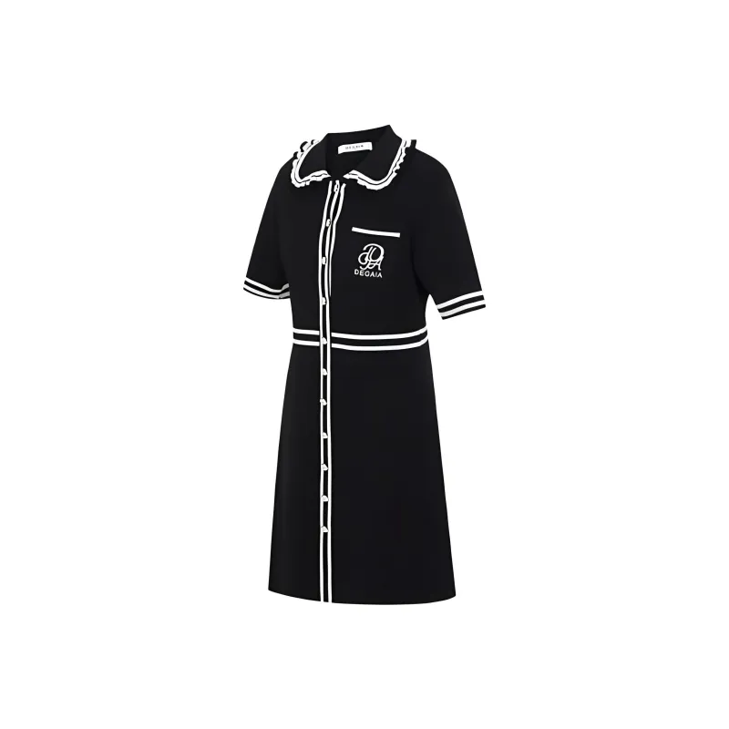 DEGAIA Short Sleeved Dresses Women's Black-2