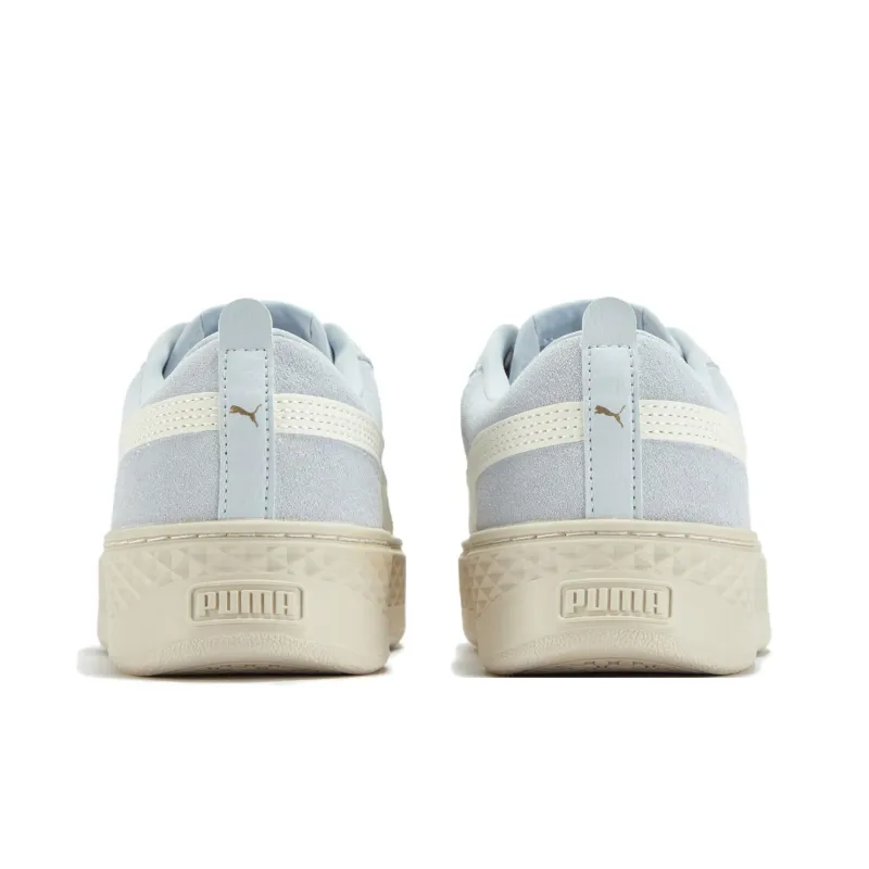 PUMA Smash Platform Anti Slip Wear Resistant Low Top Skateboard Shoes Women's Blue White-4