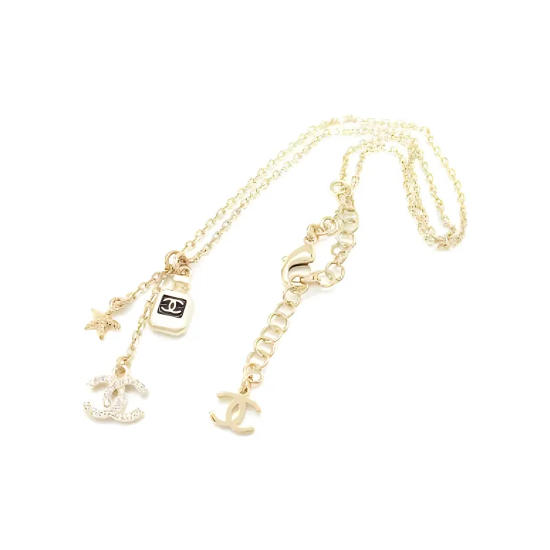CHANEL Metal, Crystal, Resin Necklaces Women's Gold-1