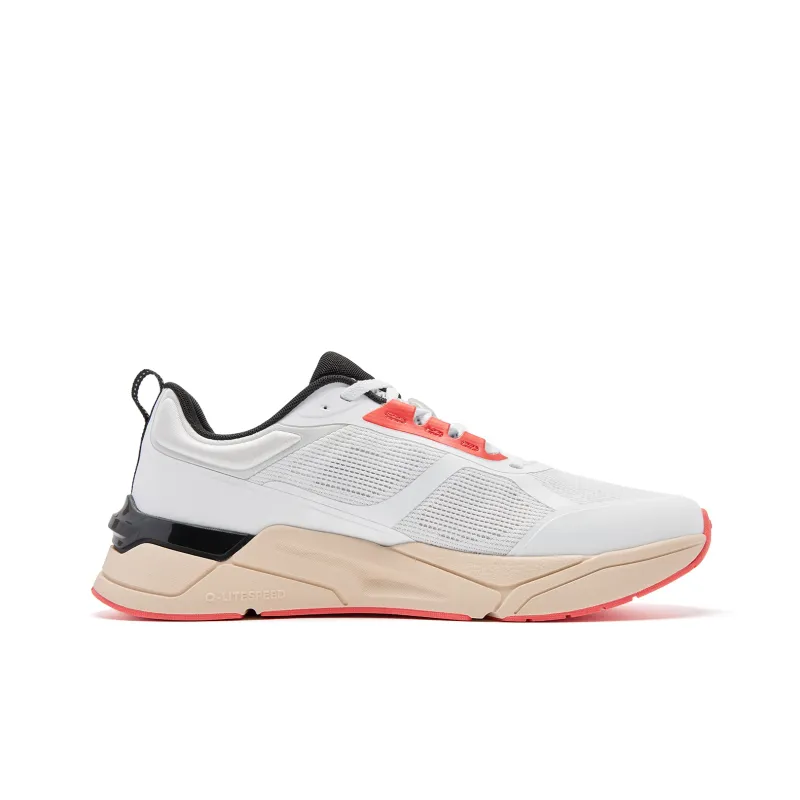 QIAODAN Cushioning, Slip Resistant, And Abrasion Resistant Low Top Casual Running Shoes Men's White Black-1