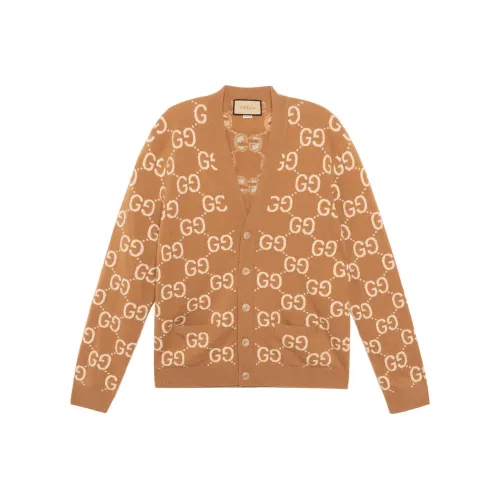 GUCCI Gg Wool Jacquard V Neck Cardigan