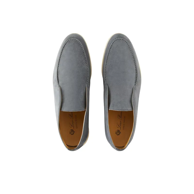 Loro Piana Open Walk Ankle Boots Men's Gray Blue-4