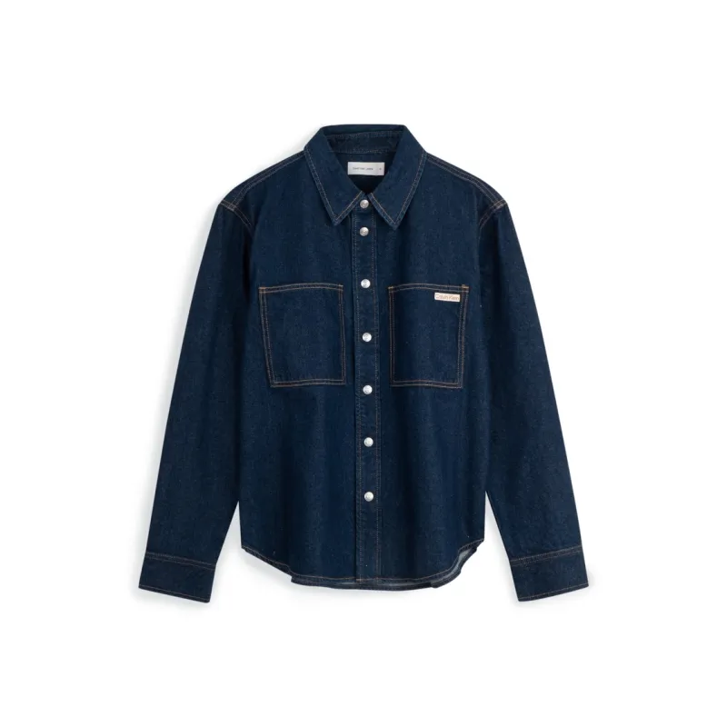 CALVIN KLEIN Shirt Men's Denim Dark Blue-0