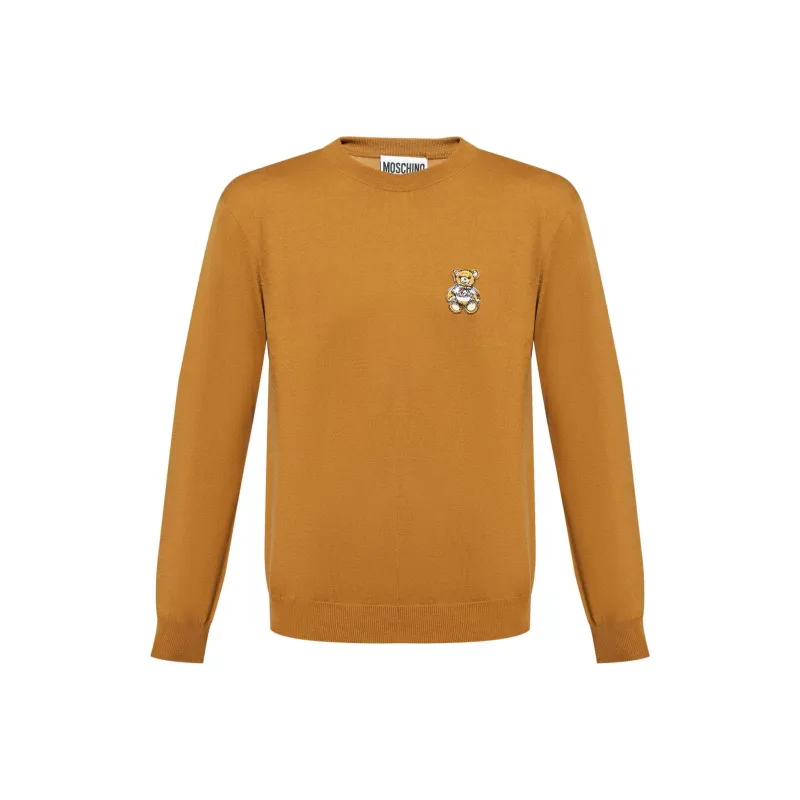 MOSCHINO Teddy Bear Patch Crewneck Knitted Jumper-0