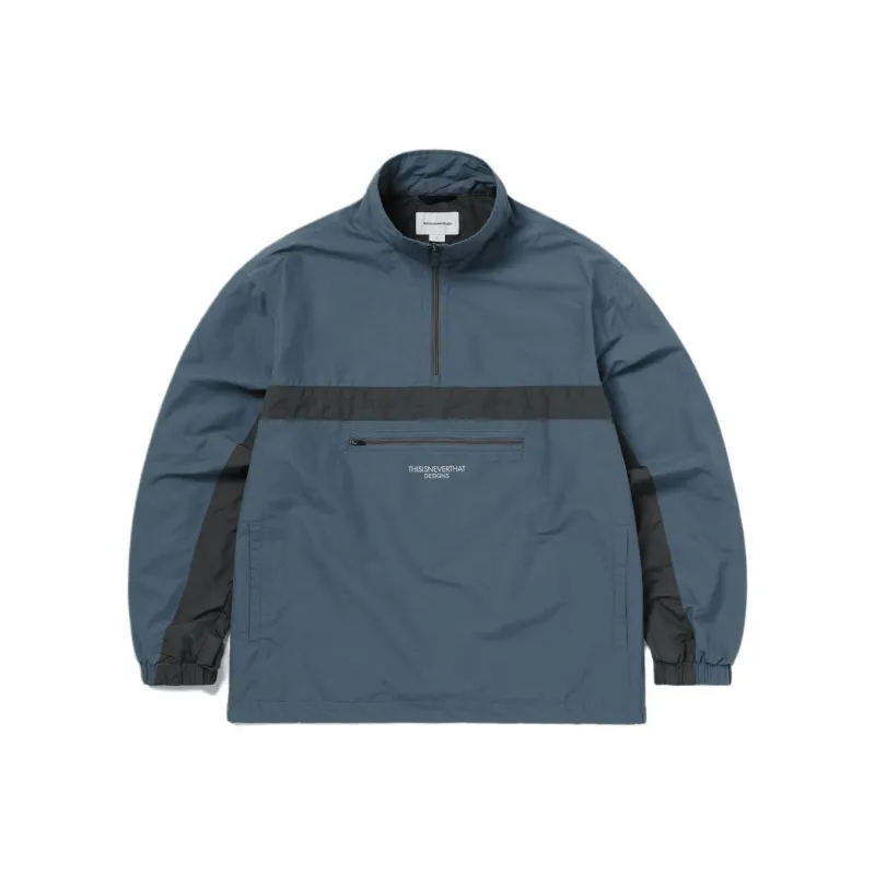 Thisisneverthat FW24 Half Zip Sports Pullover Sweatshirt Unisex Blue-0