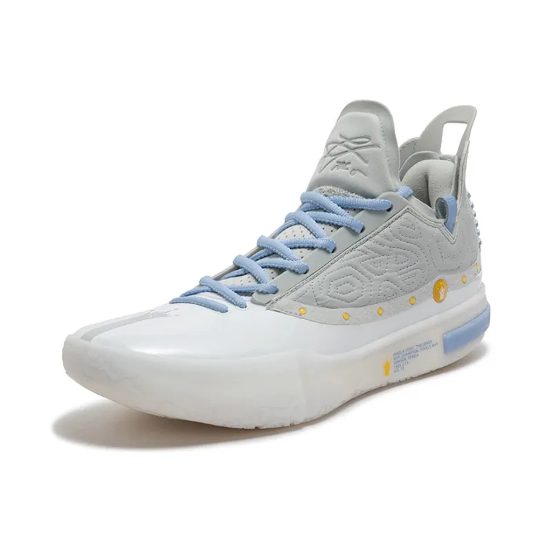 361° Joker 1 GT Cushioning, Slip Resistant, And Abrasion Resistant Low Top Basketball Shoes Men's White Gray-1