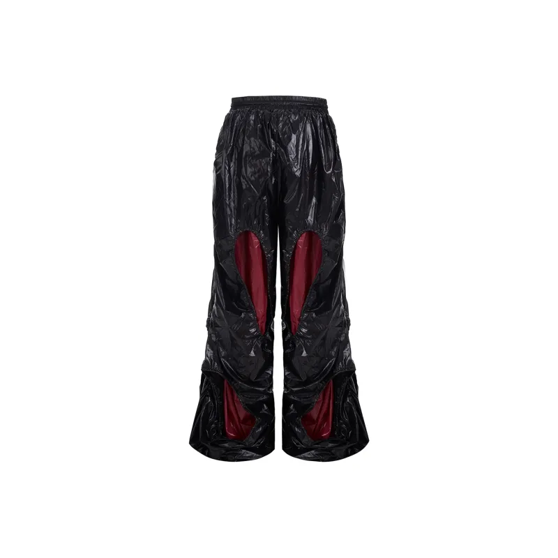 START EXCEED END Drawstring Casual Wide Leg Floor Length Pants Unisex Black Pants-1
