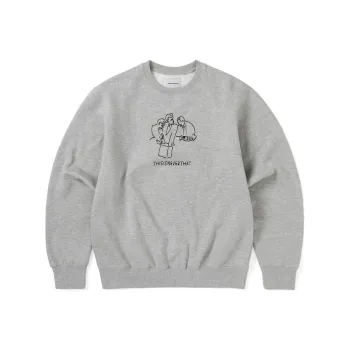 Thisisneverthat Long Field Collaboration Sweatshirts Unisex Gray