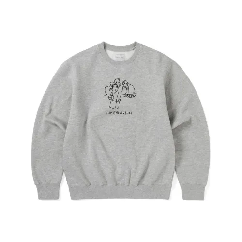 Thisisneverthat Long Field Collaboration Sweatshirts Unisex Gray