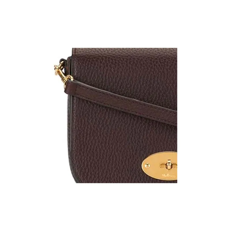 Mulberry Grain Cow Leather Shoulder Bag Women's Red Brown-2