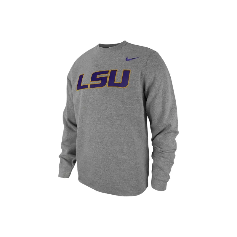 Nike Men's College Crew-Neck Sweatshirt Sweatshirt Men's Gray-0