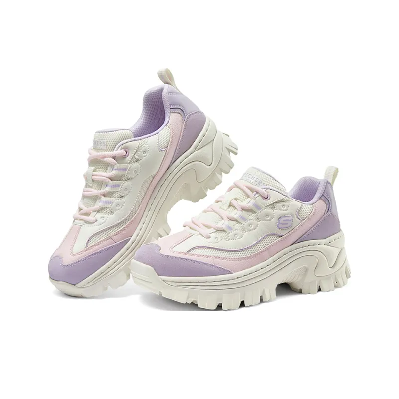 Skechers Street Anti-Slip Wear-Resistant Low-Top Casual Shoes Women's White Pink Purple-3