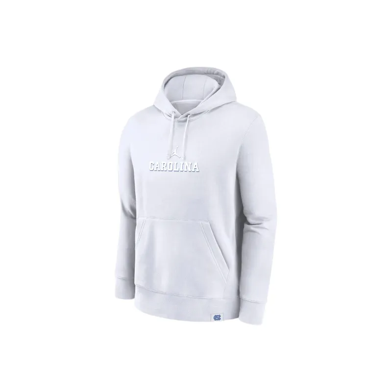 JORDAN North Carolina Tar Heels Statement Wordmark Lockup Heavyweight Men's JORDAN College Pullover Hoodie-0