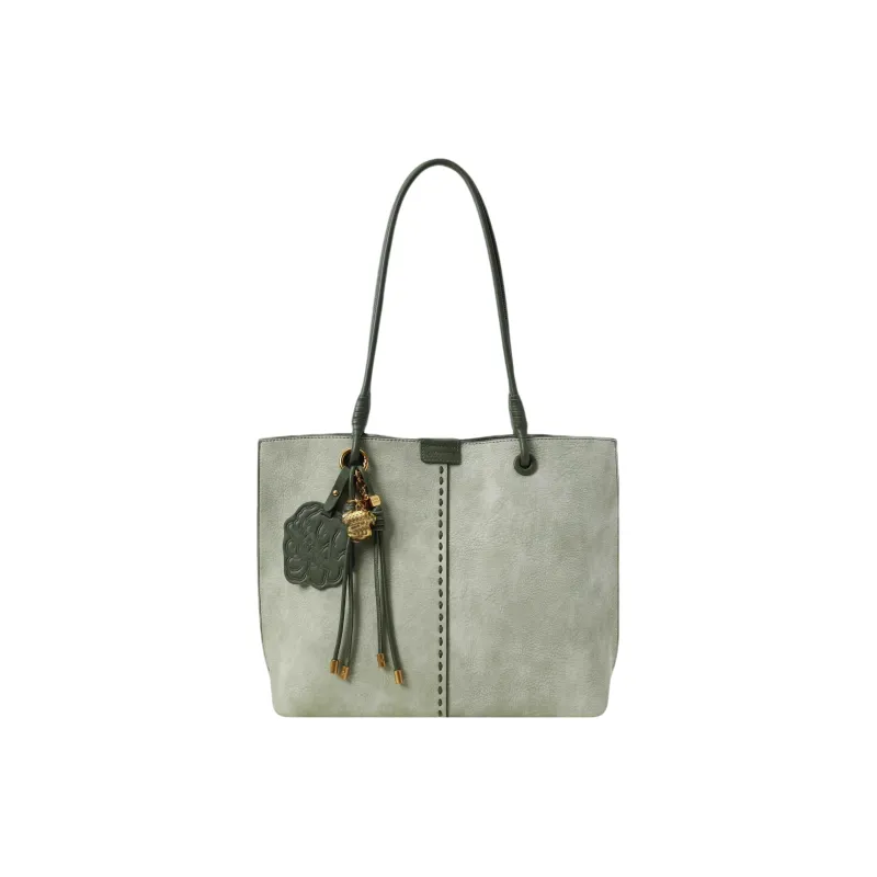 PAYOT Microfiber Synthetic Leather Lime Station Shopping Bag, Shoulder Bag Regular Women's Mint Green-0