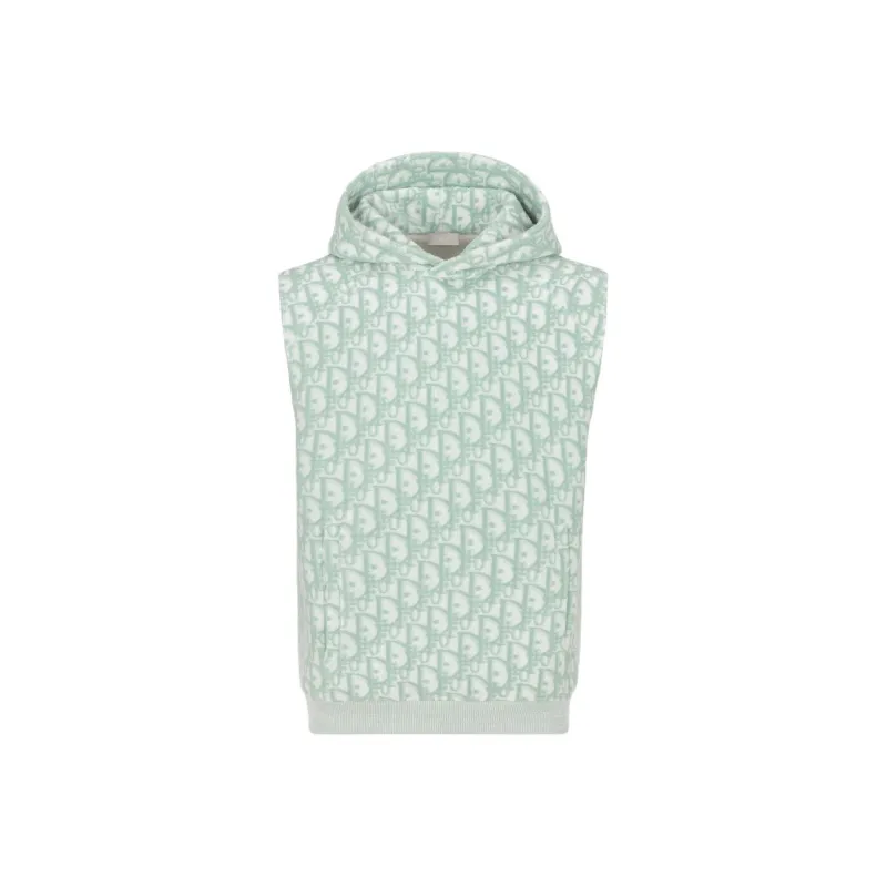 DIOR All Over Logo Patterned Sleeveless Hoodie-0