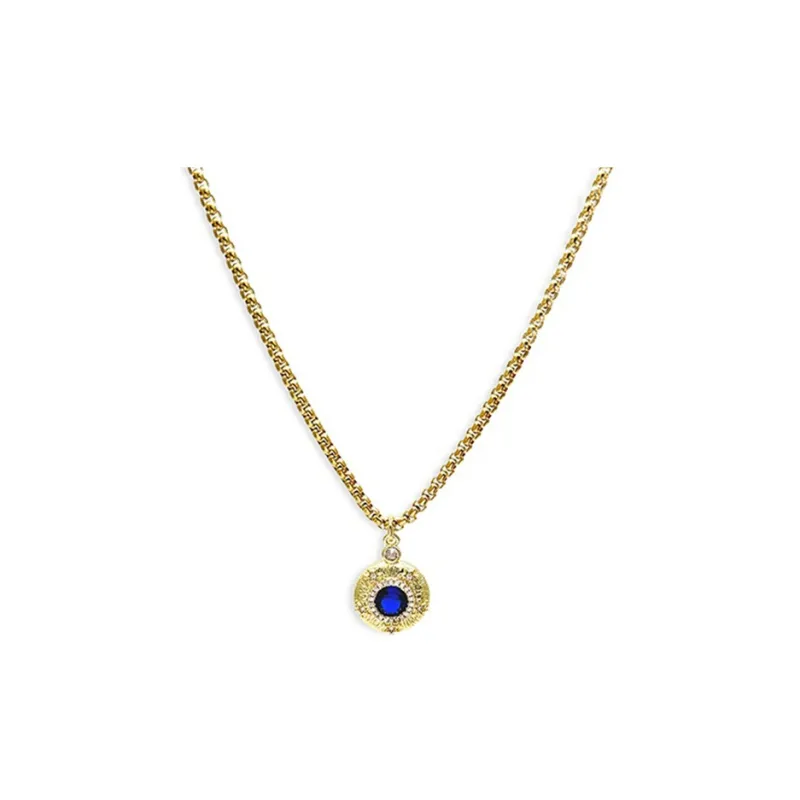 PUENTE Titanium Steel Collarbone Chain Men's Gold-0
