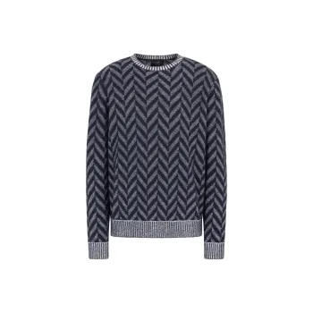 EMPORIO ARMANI Icon Virgin wool Jumper With Two tone Jacquard Chevron Motif