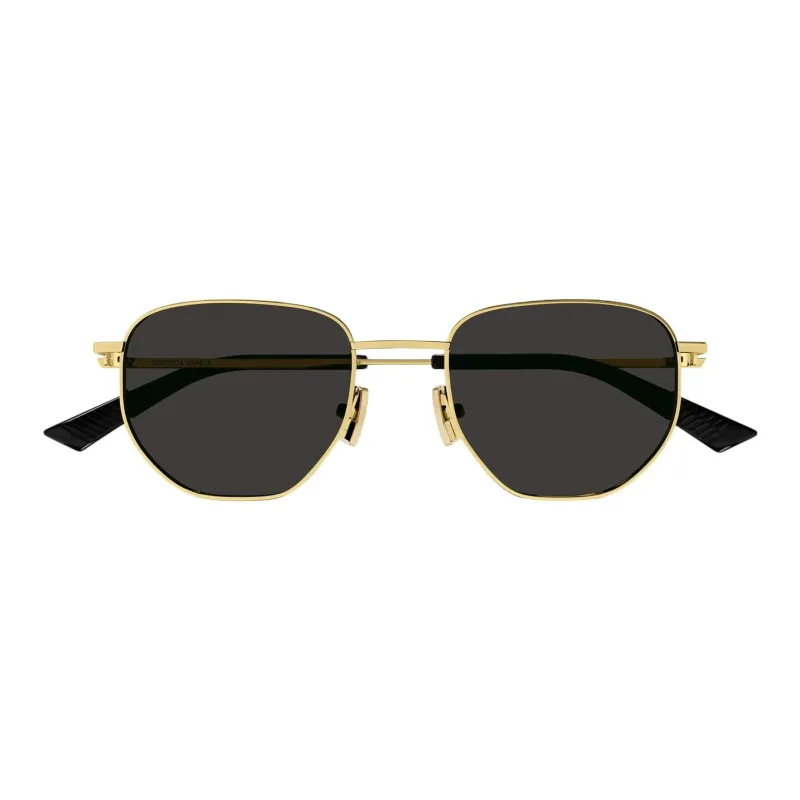 Bottega Veneta Metal Irregular Shape Sunglasses Unisex Gold-1