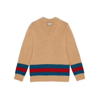 GUCCI Fine Mohair Wool Webbed Sweater